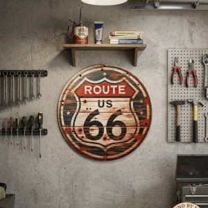 Vintage Route 66 Commemorative Metal Sign
